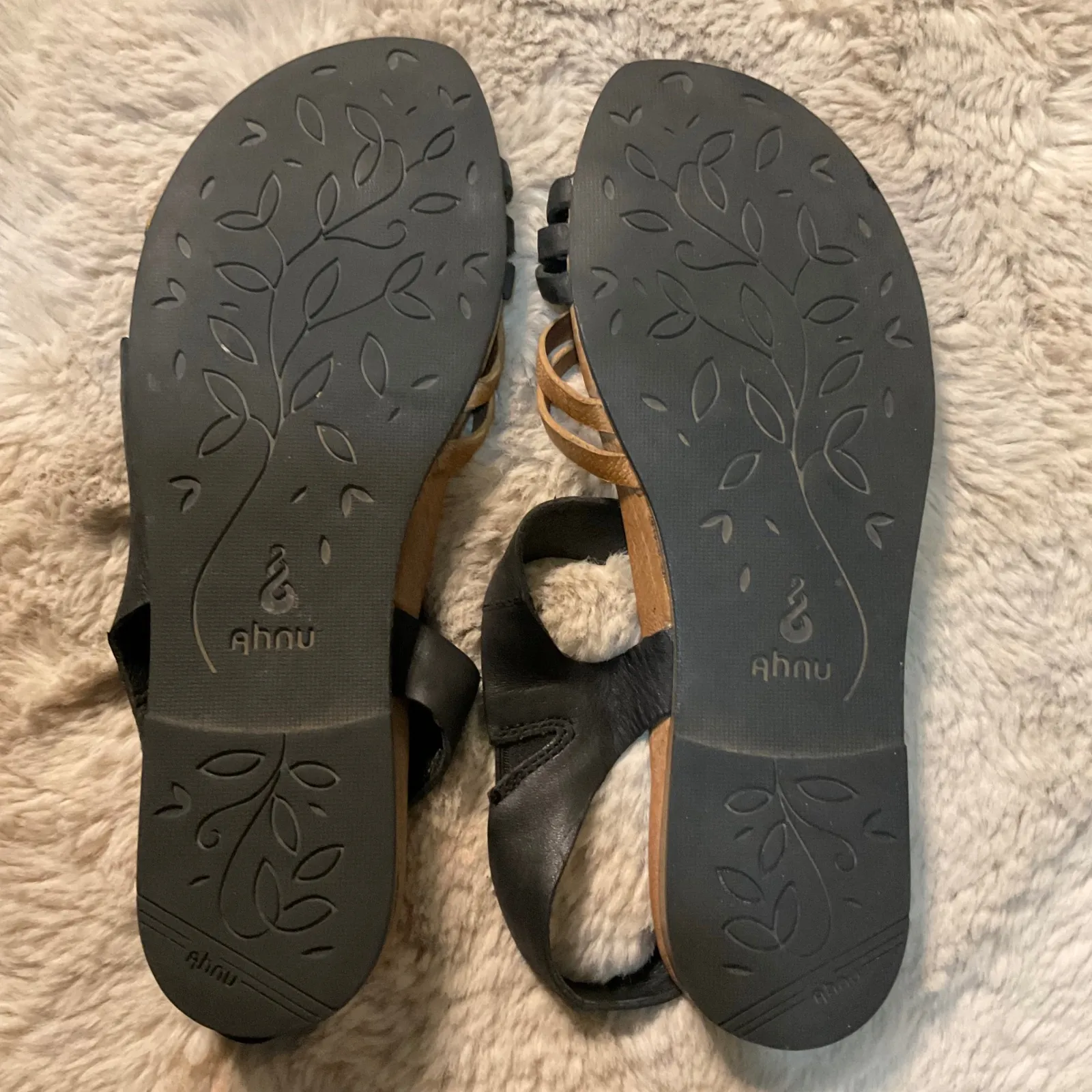 Ahnu‎ Sandal Womens Size 10 Leather Strappy Brown Black - Image 6
