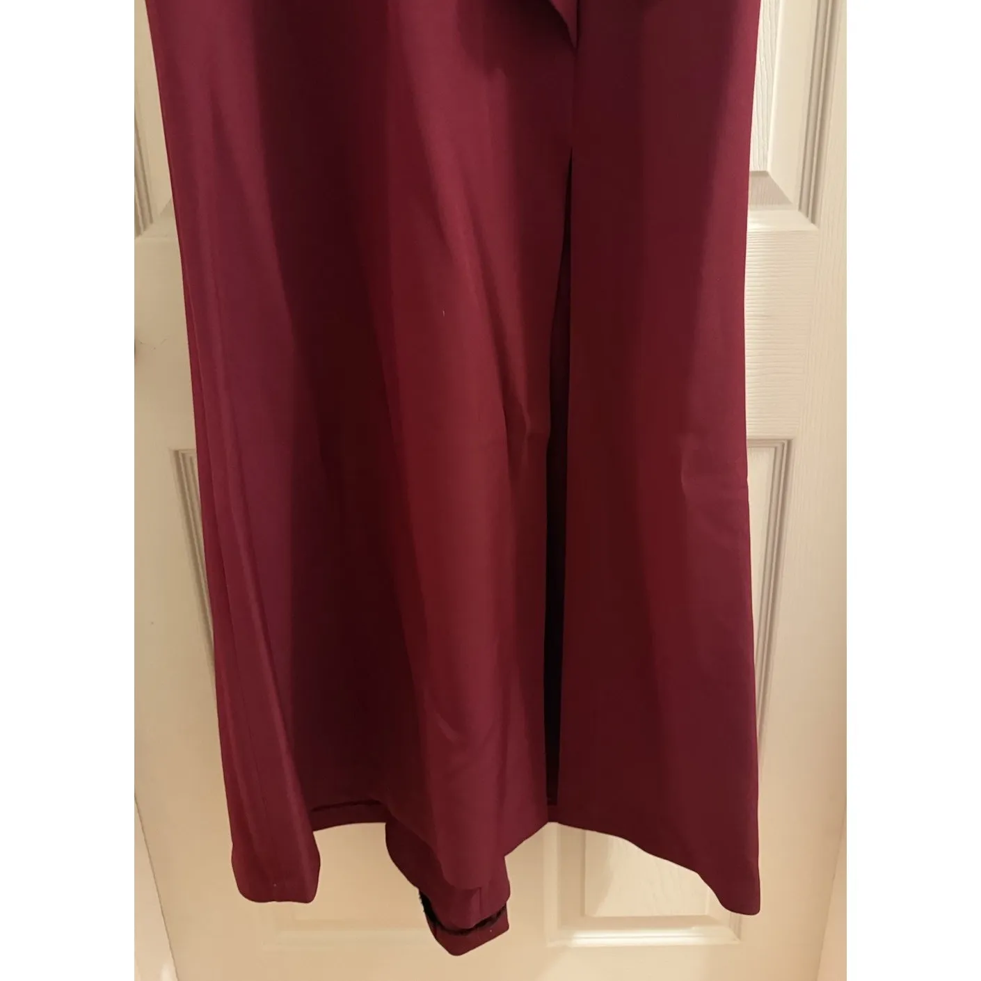 Vince Camuto Burgundy Bow Ruffle Scuba Crepe Gown Dress Bridesmaid Formal Sz 8 - Image 5