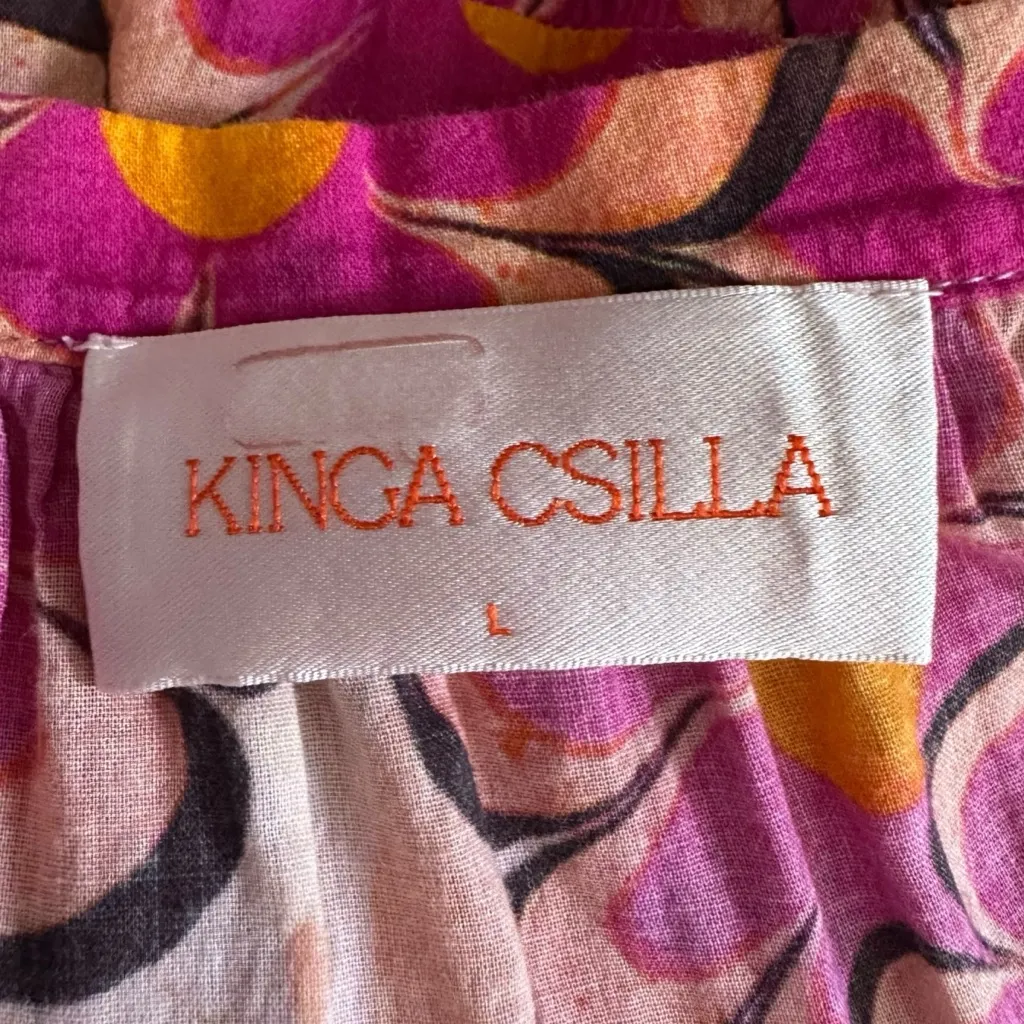 Free People Kinga Csilla Anuenue Liberty Maxi Dress Pink Floral Large Bohemian - Image 14