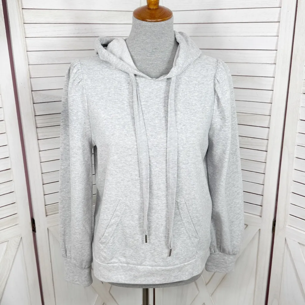 Members Mark Puff Sleeve Pullover Hoodie Sweatshirt Grey Small Gray - Image 2