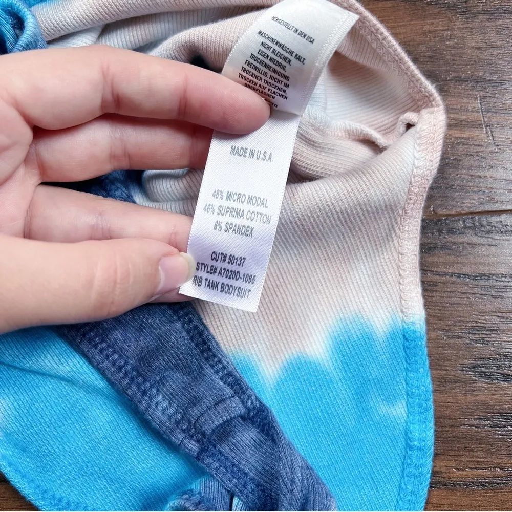 AGOLDE • Rib Tank Bodysuit turquoise blue tie dye Rewind swirl - Image 10