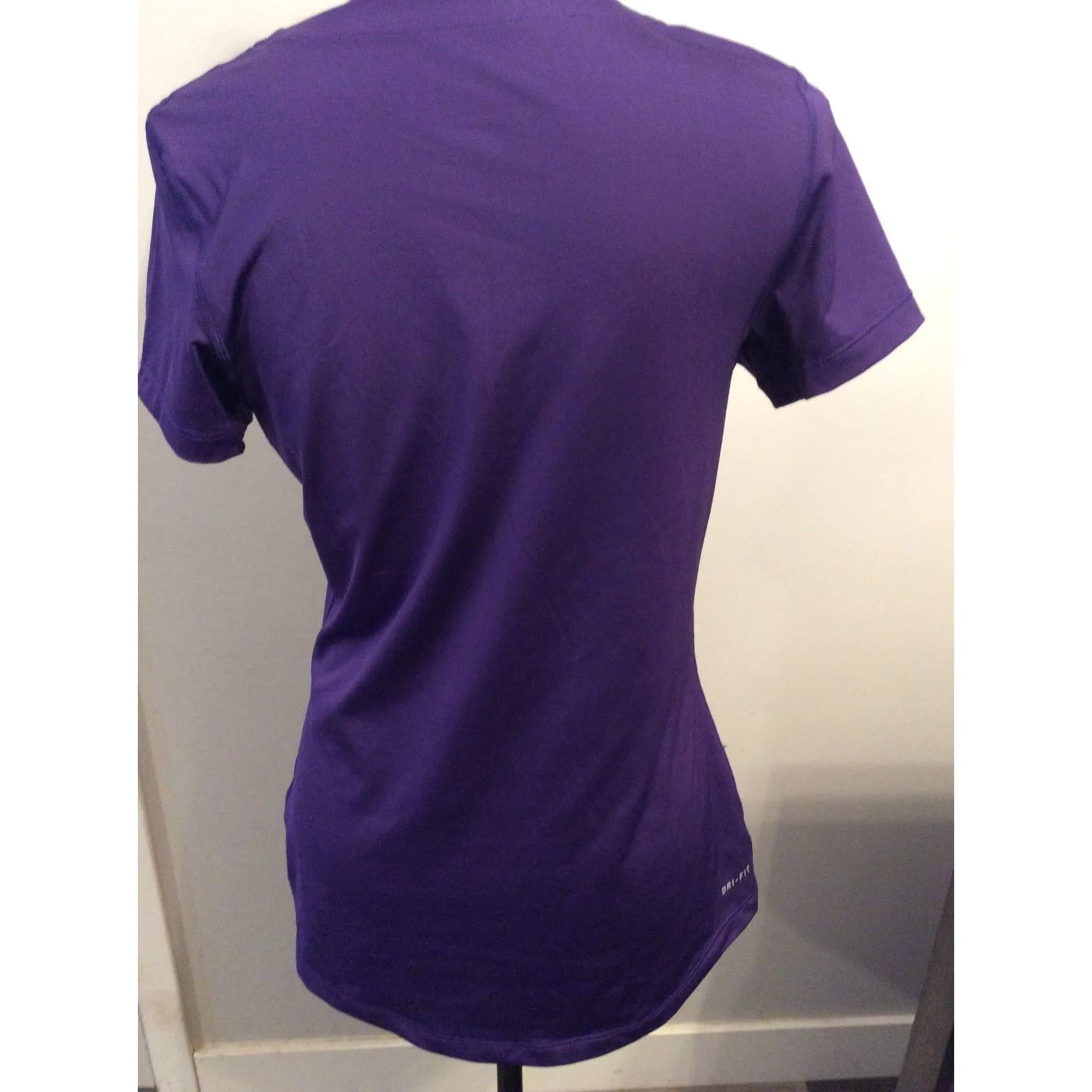 Purple Nike Pro Short sleeve V Neck Women's Large L Swoosh - Image 2
