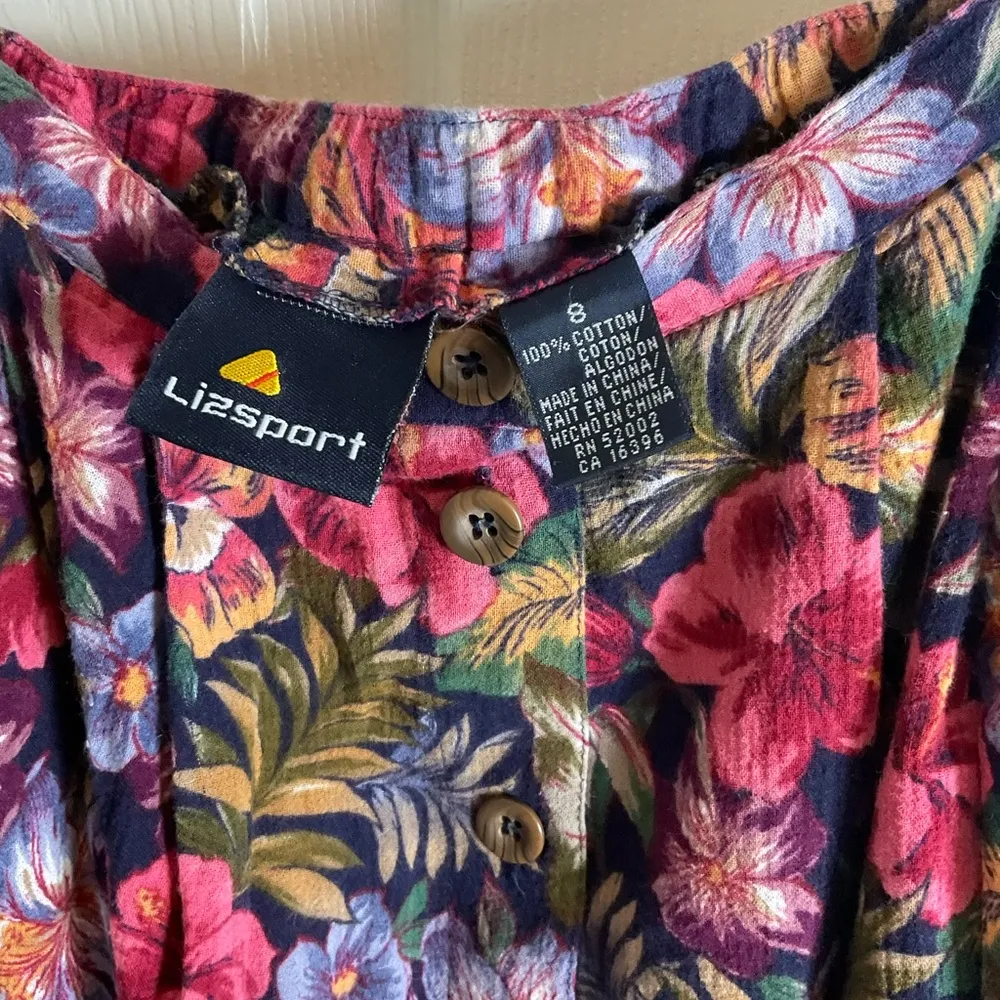 Liz sports Vintage 90s Midi Skirt Size8 Floral Pockets Colorful - Image 6