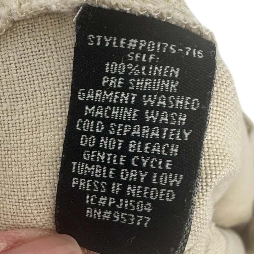 NWT Sanctuary Linen Straight Leg Pants Khaki Size 30 Beachy Casual Neutral - Image 12