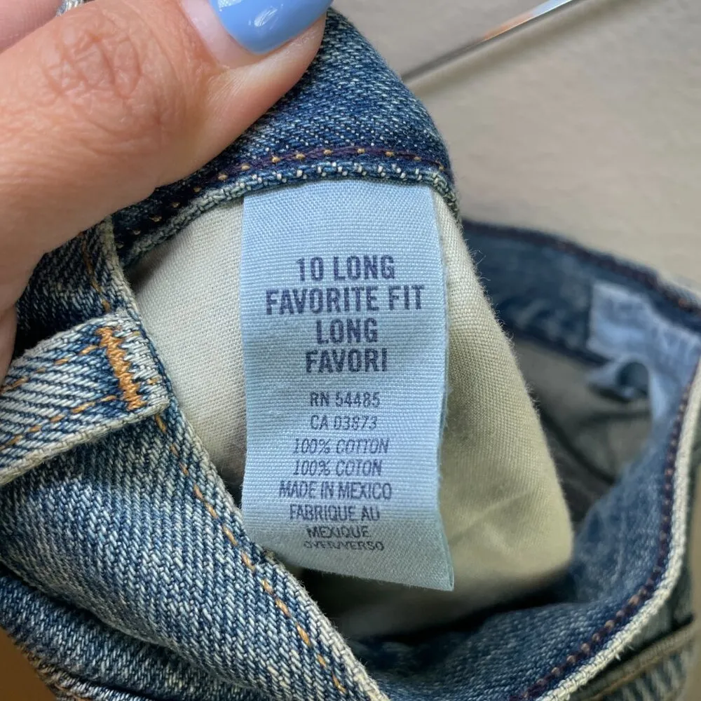 American Eagle 2000s Jeans Favorite Flare Size 10Long Distressed Light Wash - Image 9