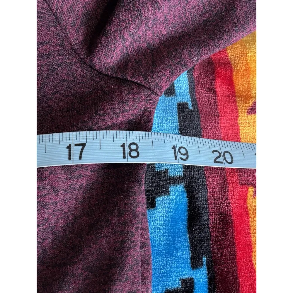 DKNY Burgundy Hoodie Sweatshirt Size M Long Sleeve‎ Kangaroo Pocket Logo - Image 7