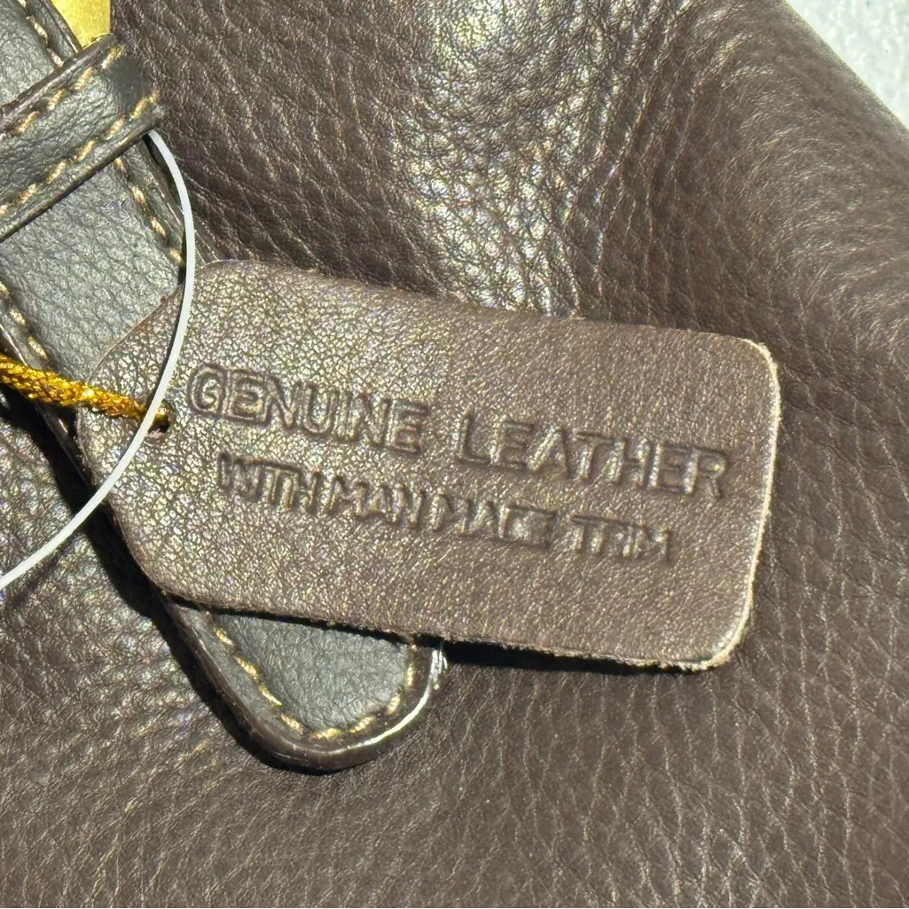 Strada Genuine Leather Organizer Shoulder Bag Tote Purse Brown New with Tags - Image 5