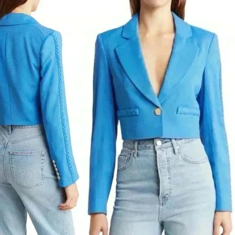 VERONICA BEARD Behren cropped woven blazer Size Medium NWOT - Image 5