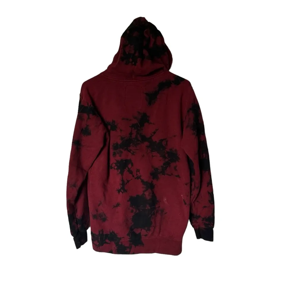 Cosmetic Red Black Tie Dye Pullover Hoodie size small - Image 2