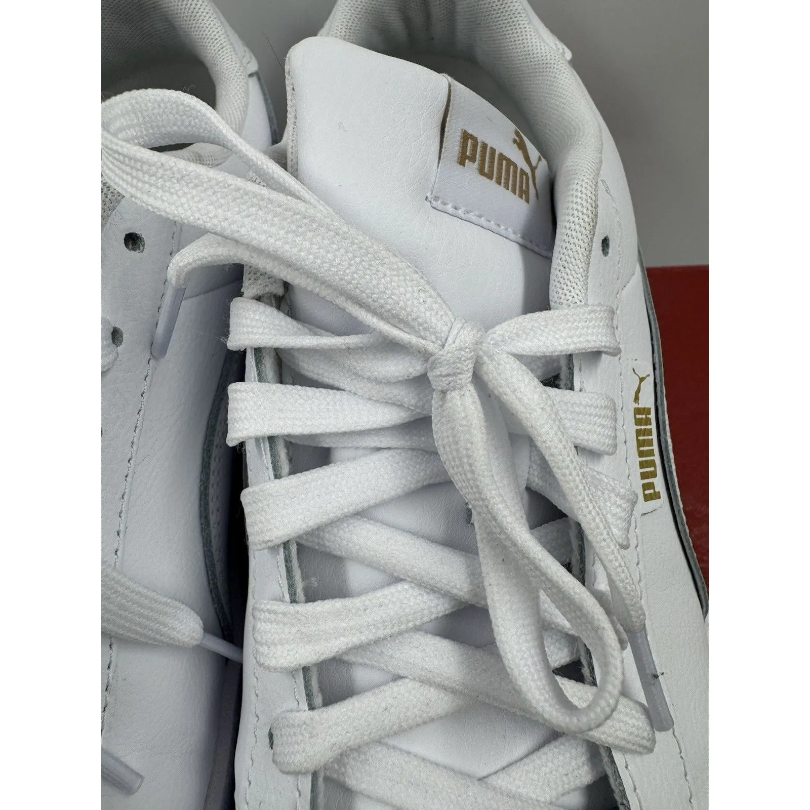PUMA Court Sneaker, White, Women's Casual Low Top Leather Shoes Size 11 - Image 4