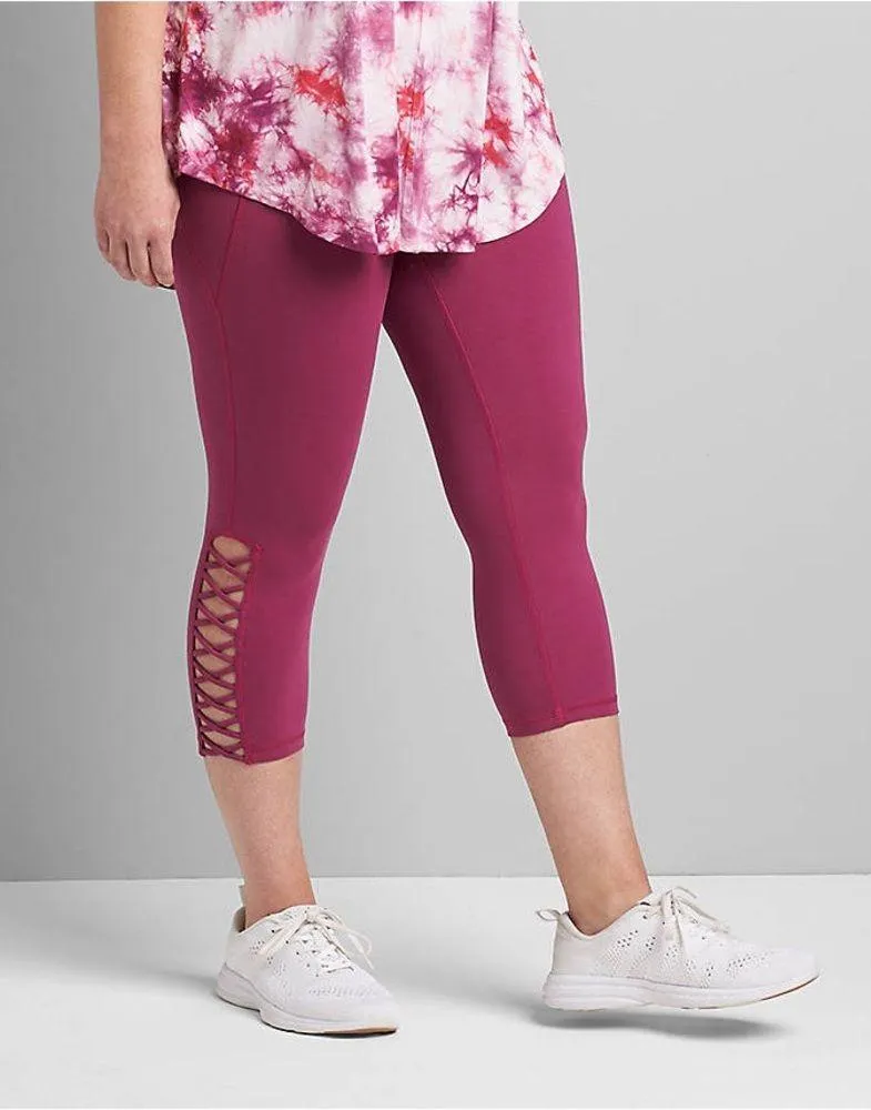 NWT Livi Active Sz 14/16 High Rise Stretch Crop Leggings Capri Pink Berry - Image 6