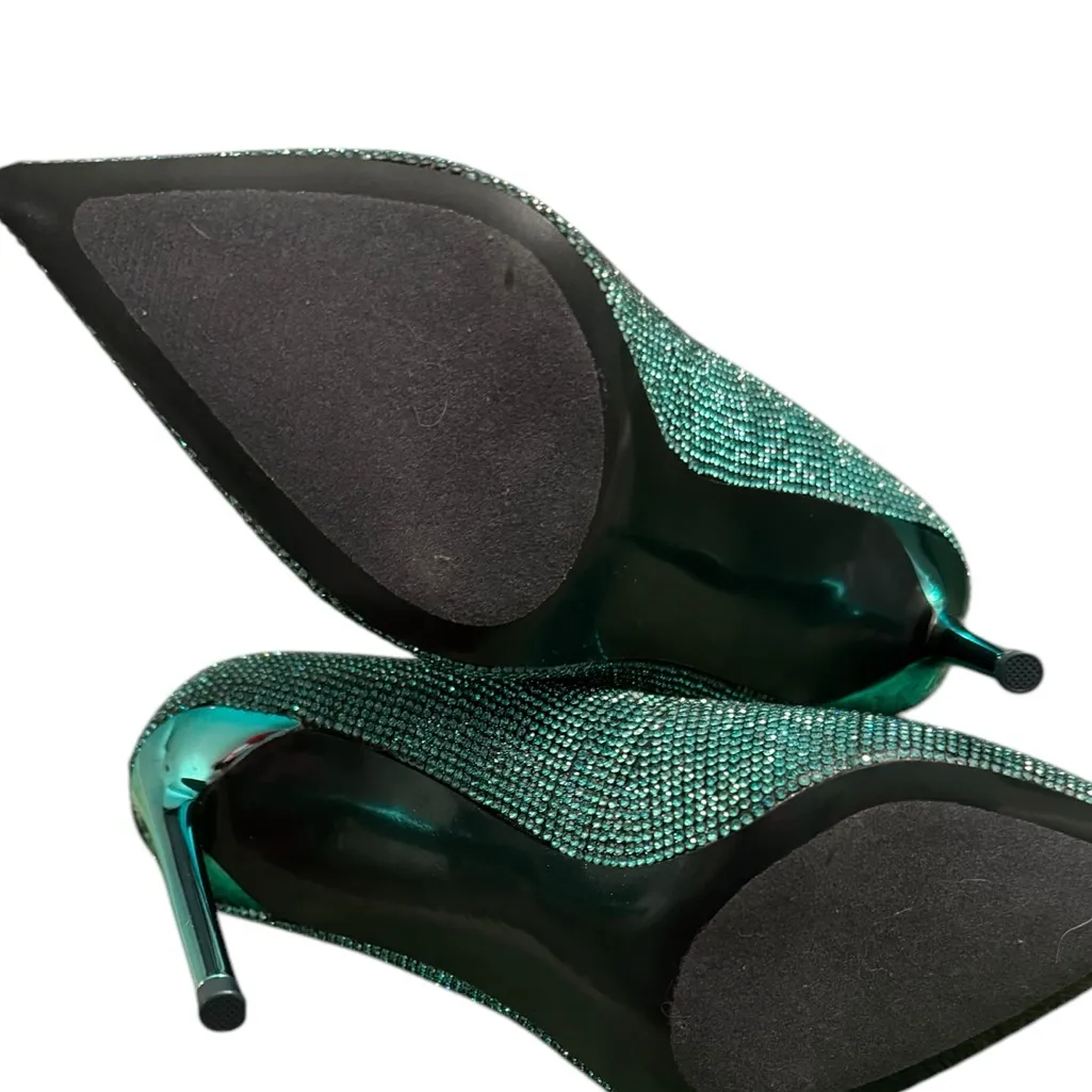 Steve Madden Sexy Vivacious Teal Rhinestone Stiletto Pumps Size 5.5 NWOT/NIB - Image 11