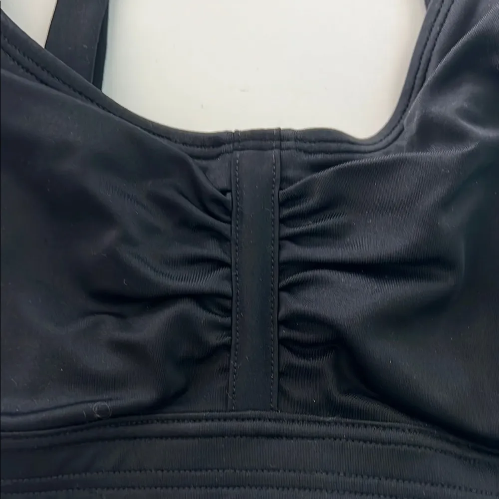 Athleta Black Swim Sports Bra with Wide Straps and Ruched Detail - Image 4