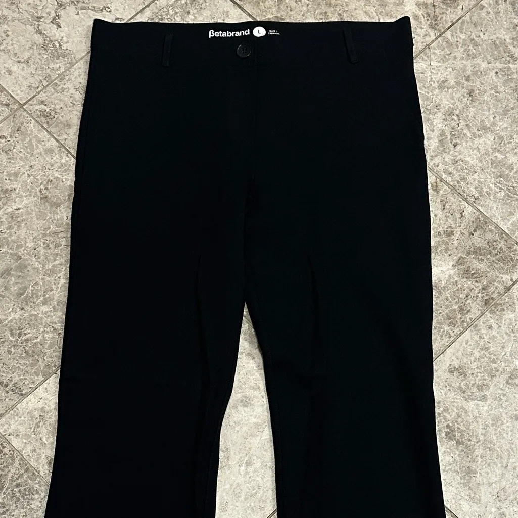 Betabrand Classic Straight Dress Pant Black Yoga Pant Large - Image 4