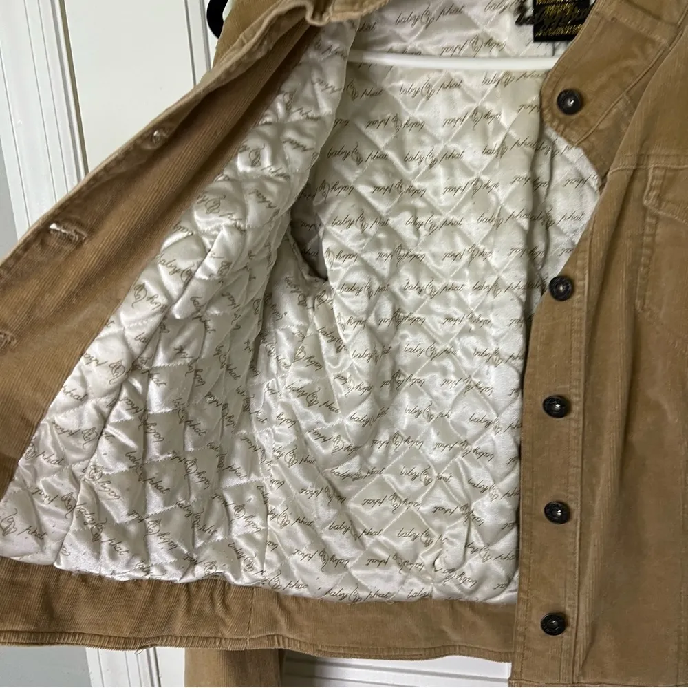 Y2k  corduroy button up jacket tan size medium - Image 4