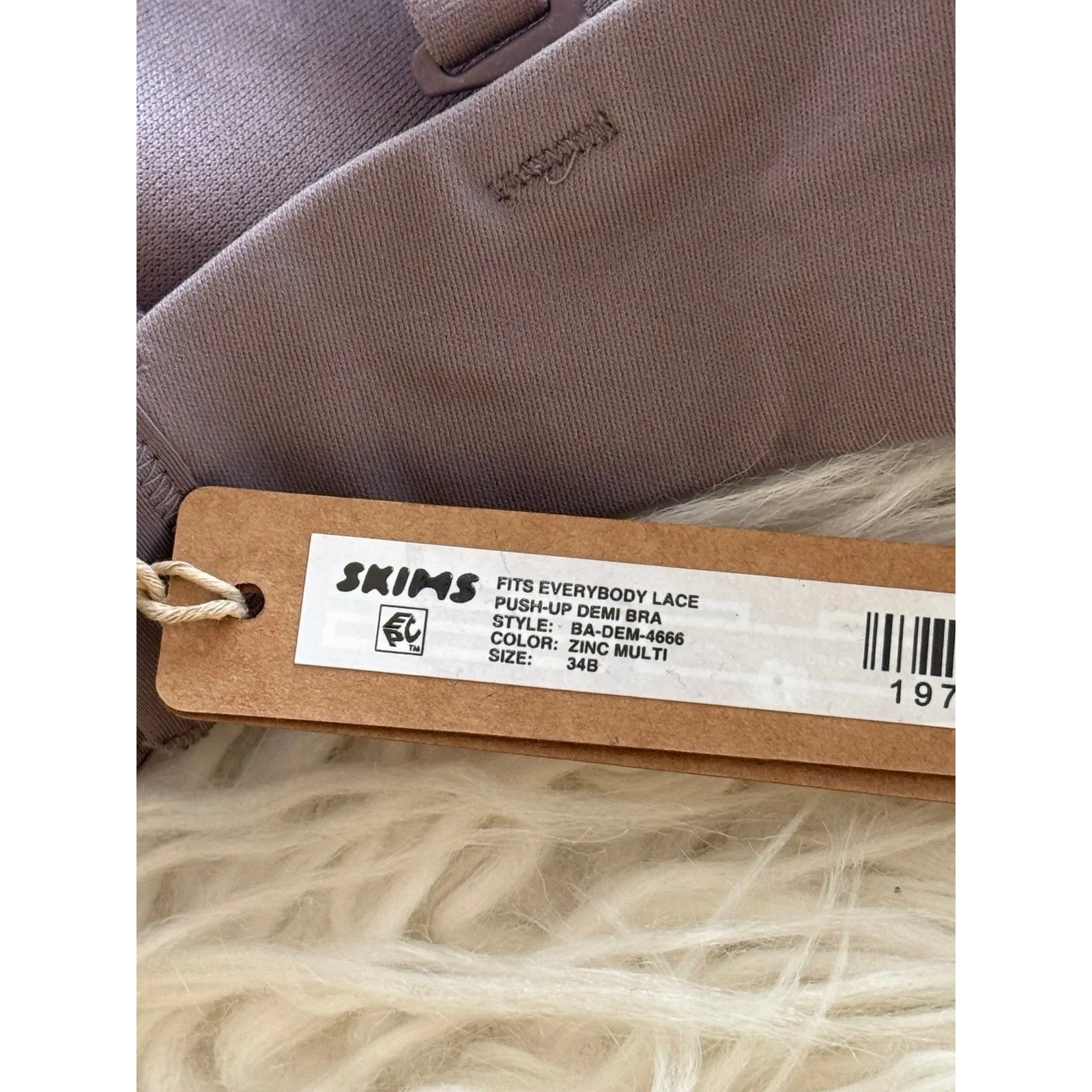 Skims Fits Everybody Lace Push-Up Demi Bra Zinc Multi Size 34B - Image 7