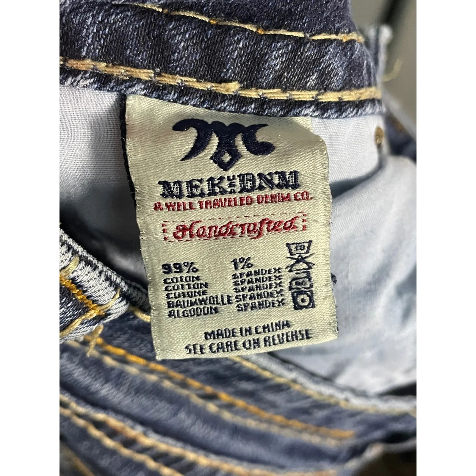 MEK DENIM LAS TUNAS Boot Cut Jeans Women's Size 29x32 Distressed Medium Wash - Image 9