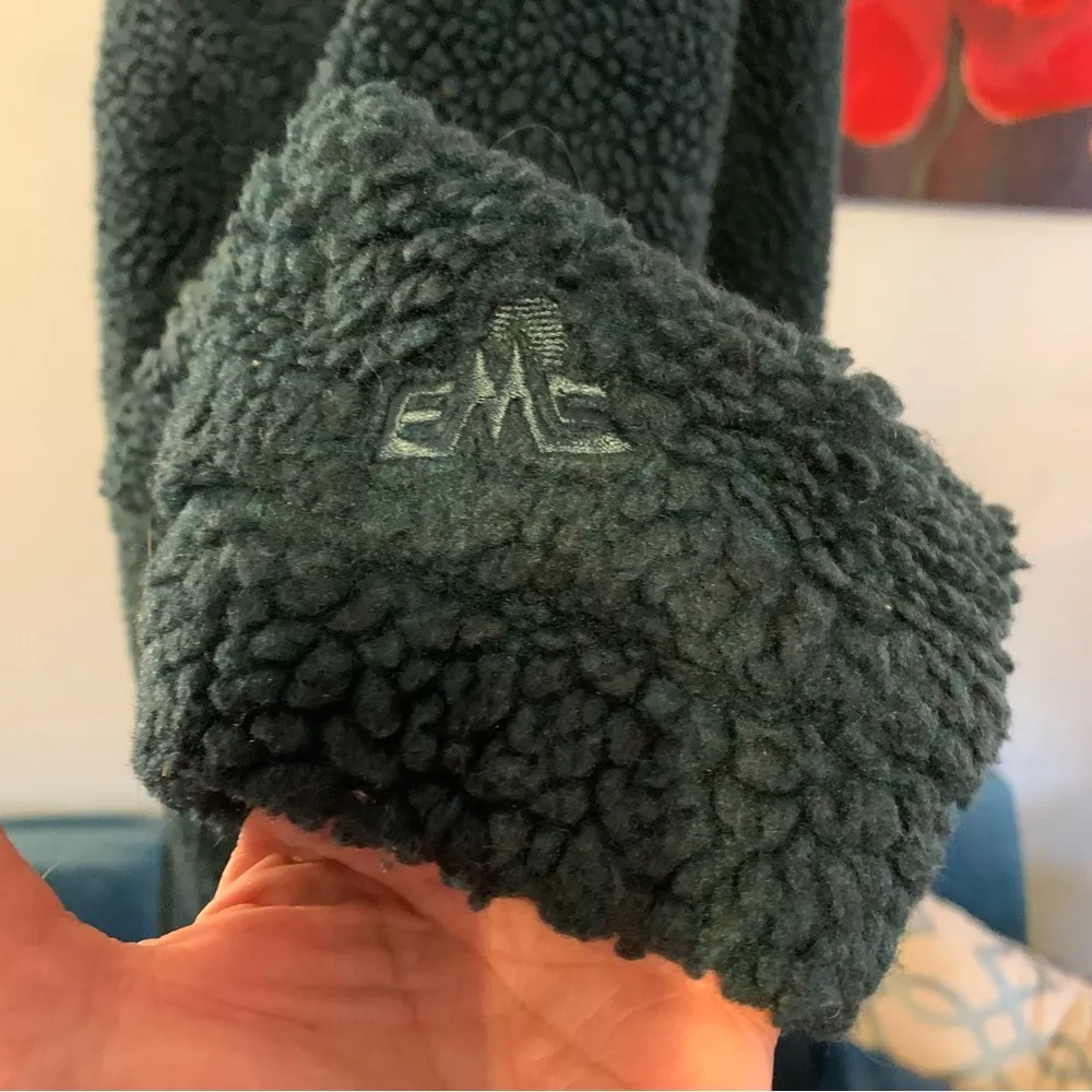 Vintage EMS Fleece Jacket Womens L Green Long Sleeve Snap Button Top - Image 5