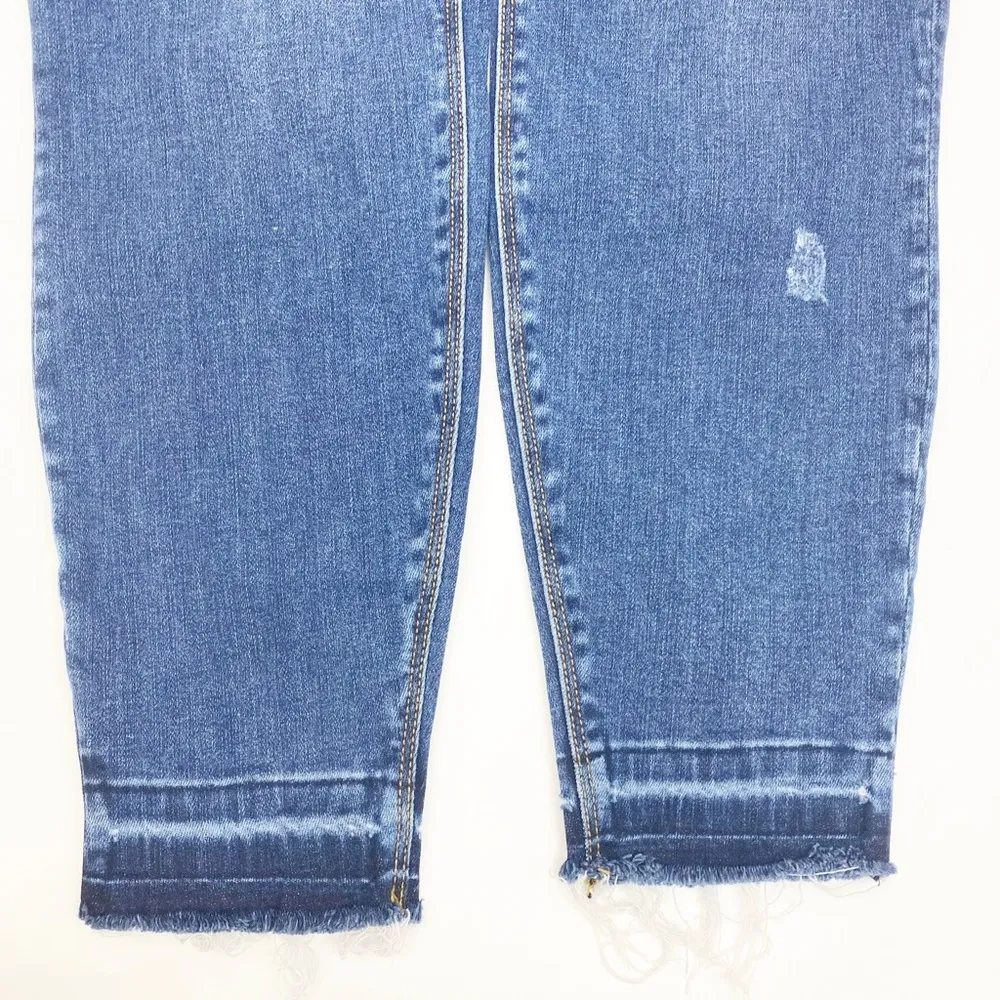 SPANX Distressed Ankle High Rise Skinny Jeans: Medium Wash - Image 10