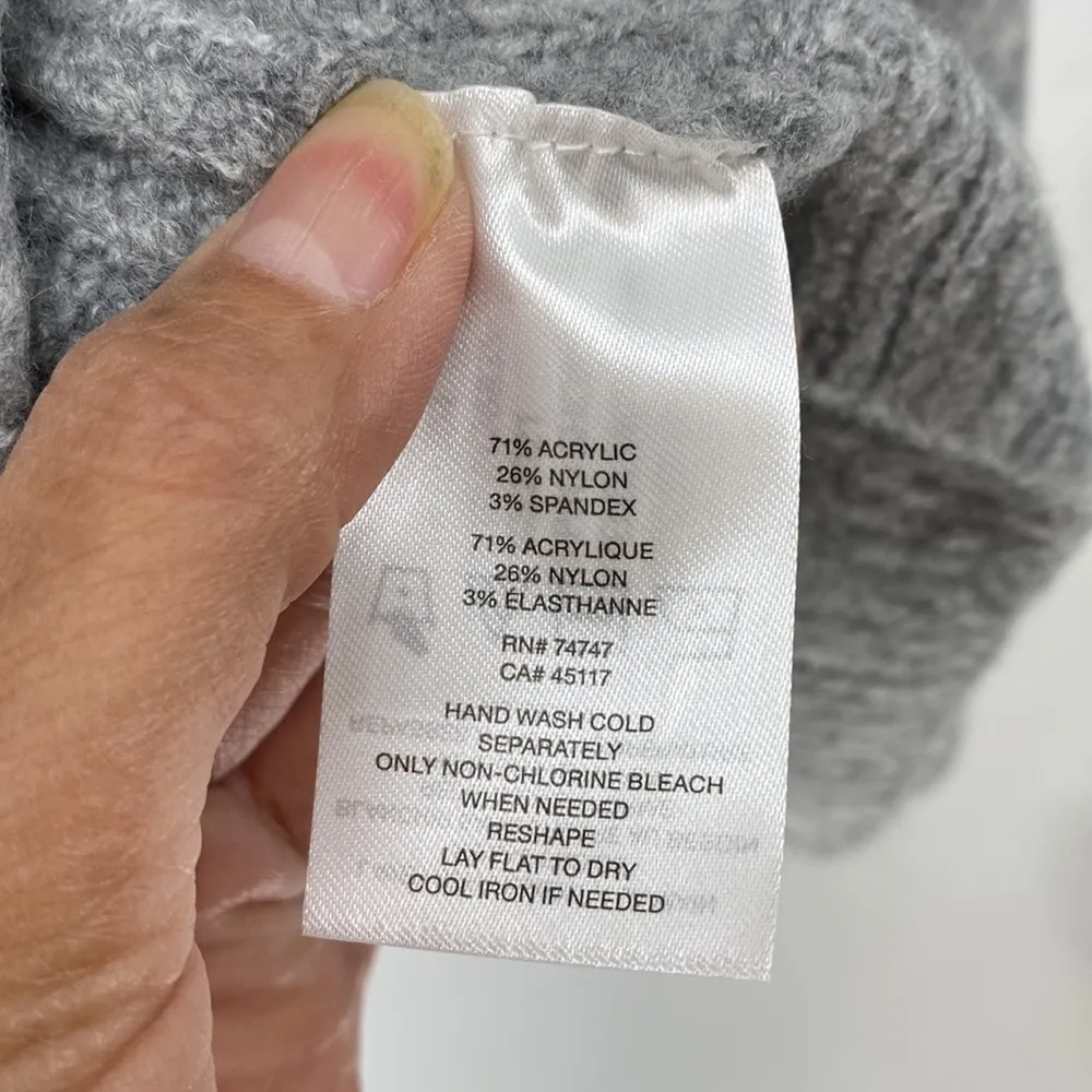 Natural Reflections Knit dolman Sleeve Open Front Cardigan Oversized Grey - Image 3