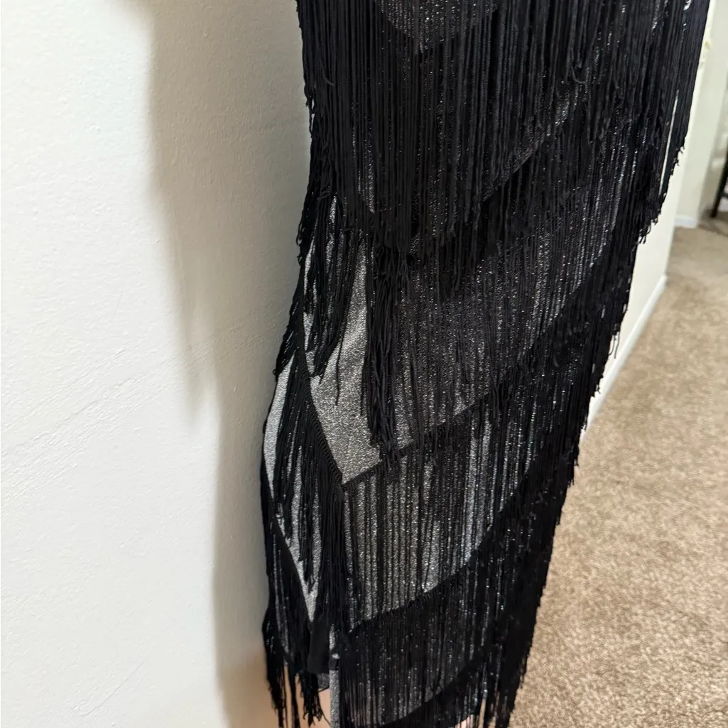 Flapper Costume woman dress size XL with accessories pictured halloween dress up Black - Image 3