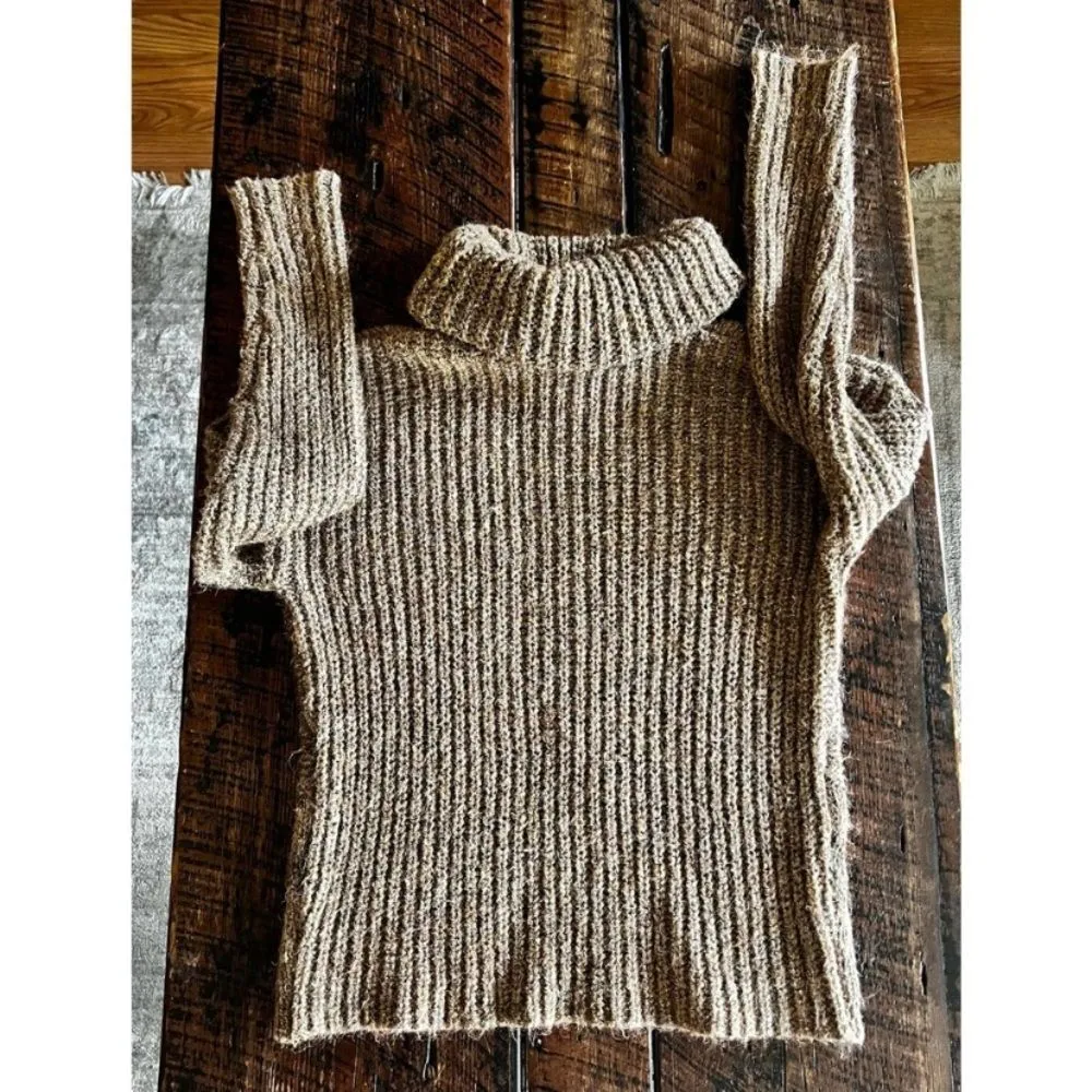 None Light Brown Size Small Fuzzy Brown Aztec style sweater - Image 8