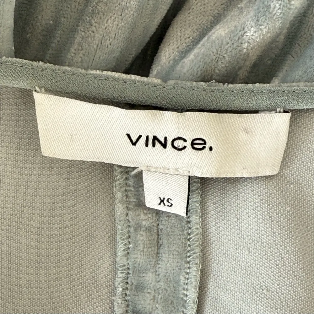 Vince Ruched Crushed Velvet Velour Button Down Top - Image 4