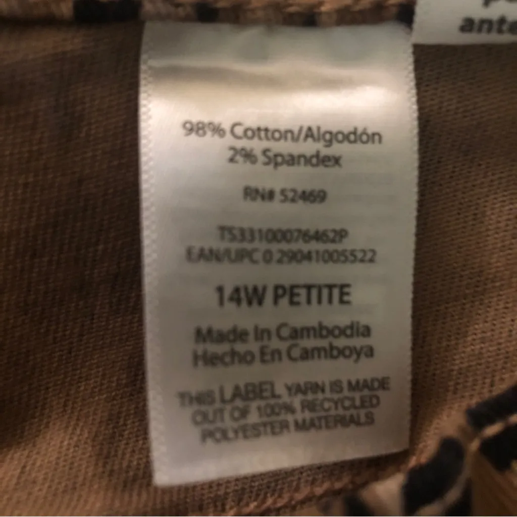 TERRA & SKY Womens Straight Leg Jean Size 14W Petite Animal Print High Rise New - Image 8