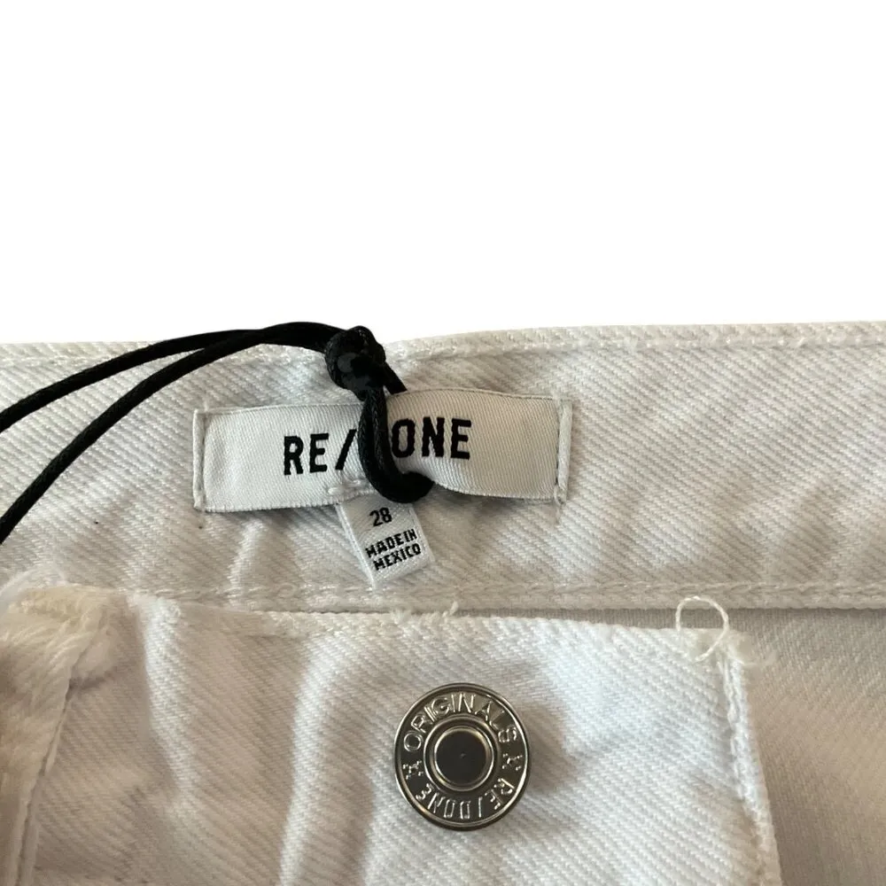 Re/Done 90s High Rise Loose White Denim Pants jeans casual classic cotton 28 - Image 9