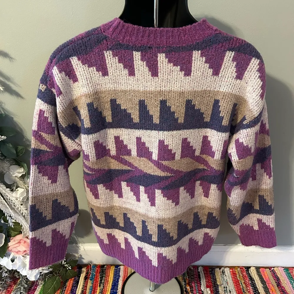 VICI Snowdrift Knit Sweater Winter Ski Snow Purple Medium - Image 8