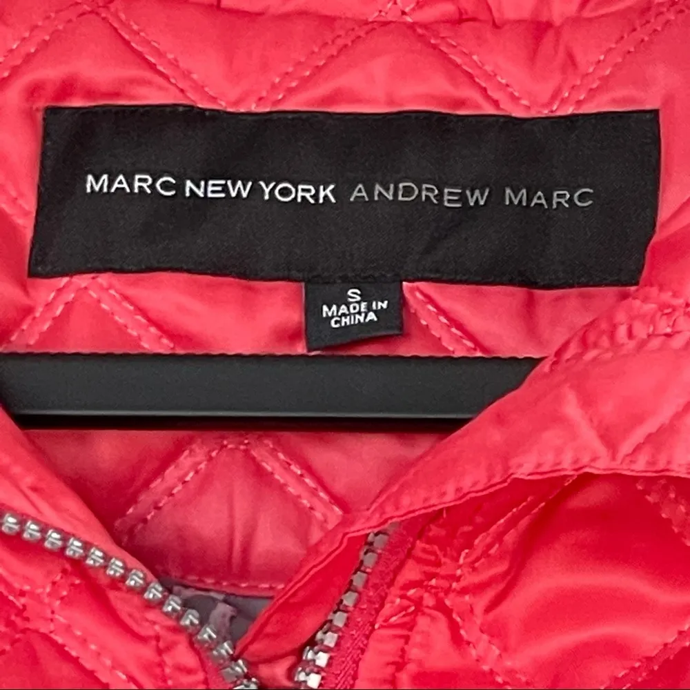 Marc New York Andrew Marc Quilted Pink Zip Front Jacket Size Small - Image 3