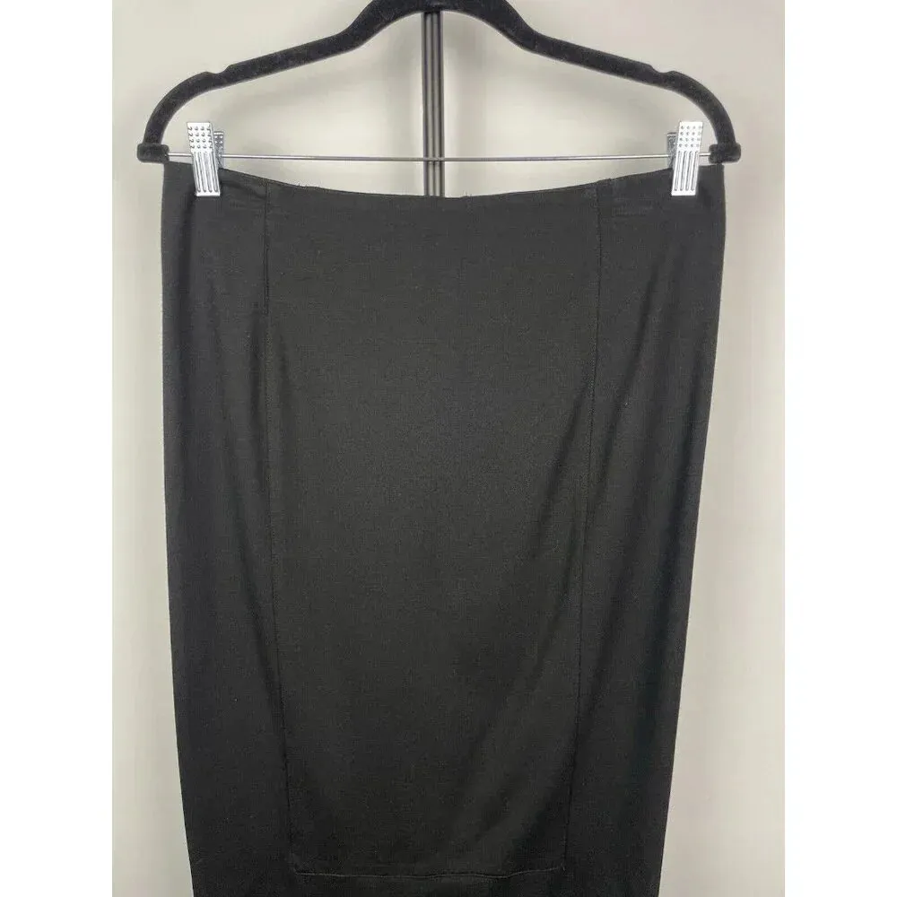 CAbi 550 Seamed Pencil Skirt‎ Womens Black Stretch Knit Back Zipper Size 8 - Image 5