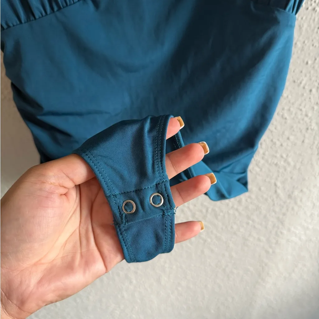 Express Teal V-Neck Bodysuit Size M - Image 4