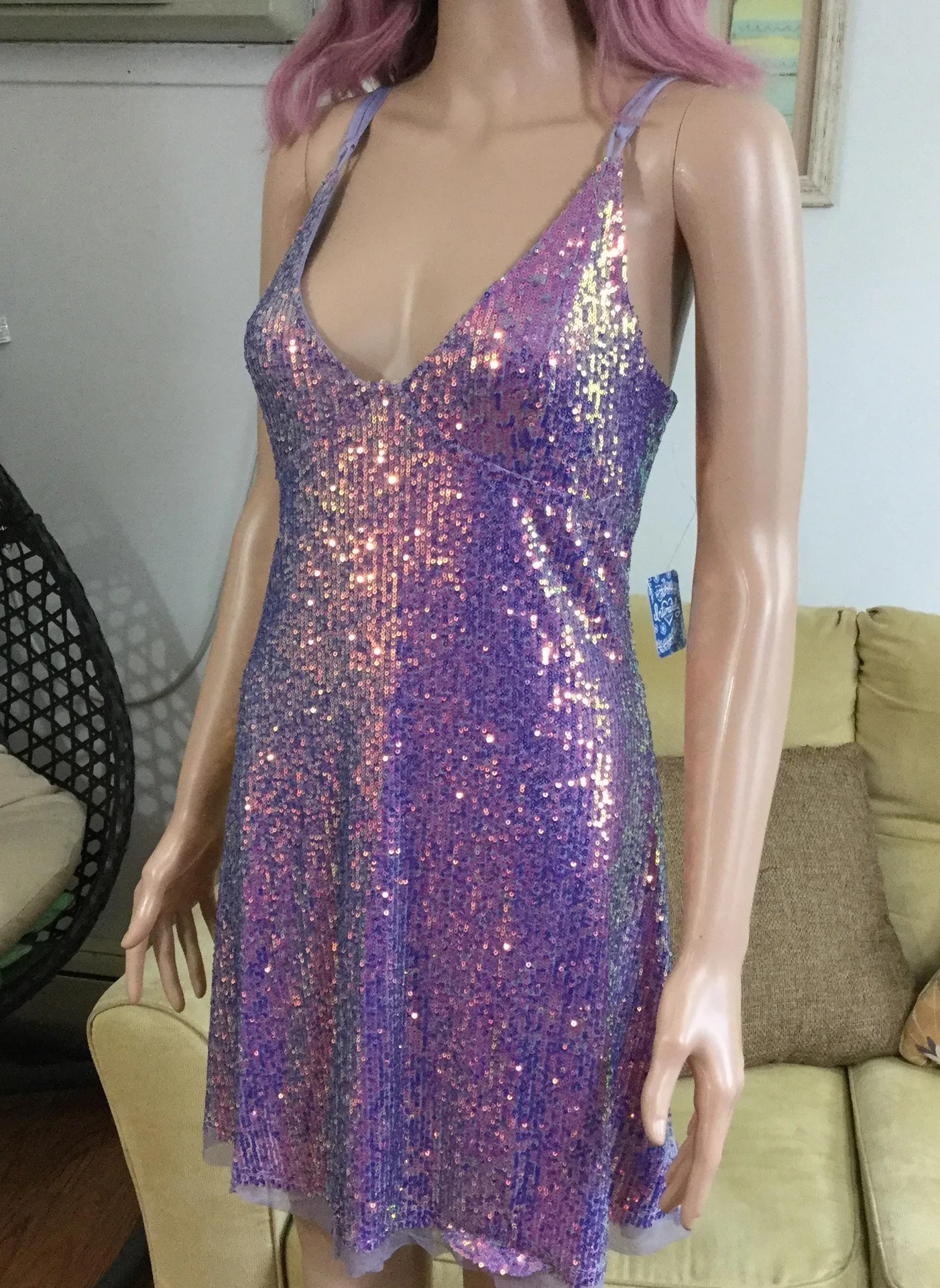 Free People Gold Rush Mini Dress M - Image 4