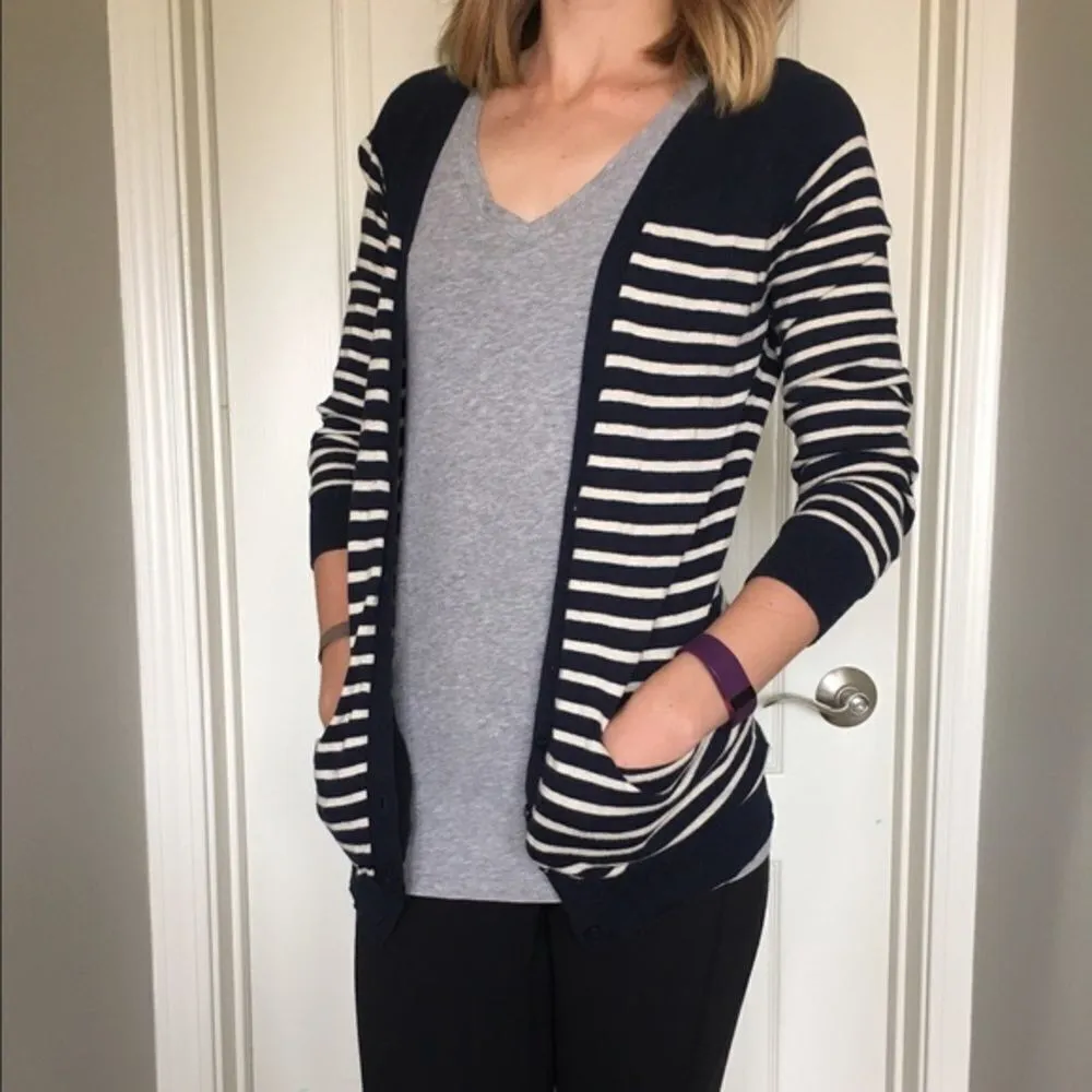 ✨ Olive & Oak Navy/White Striped Cardigan✨ - Image 2