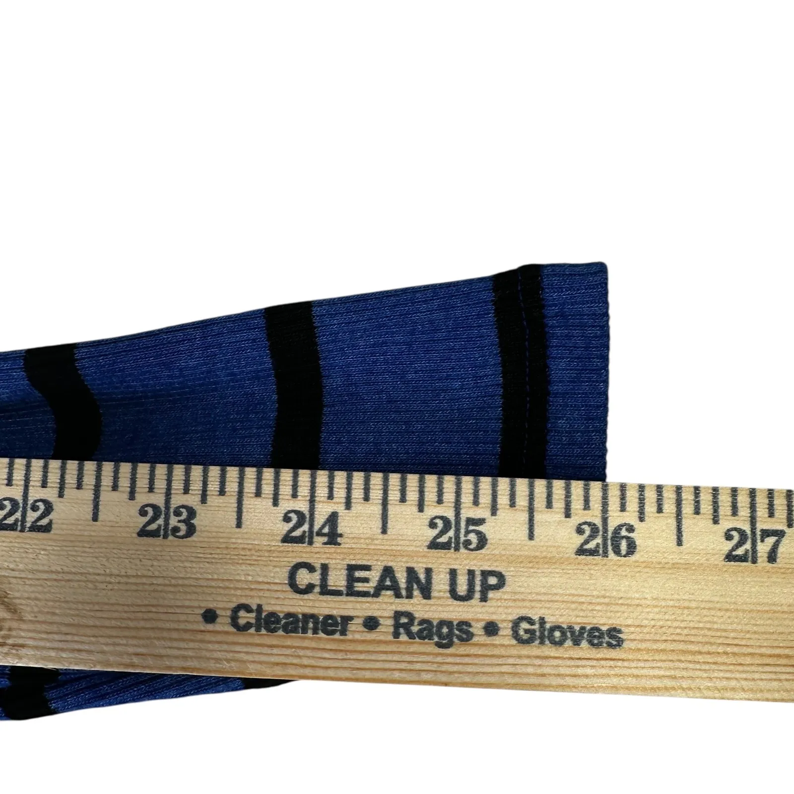 t.la Blue Black Stripe Mock Neck Ruffle Sleeve Knit Top Women Small - Image 7