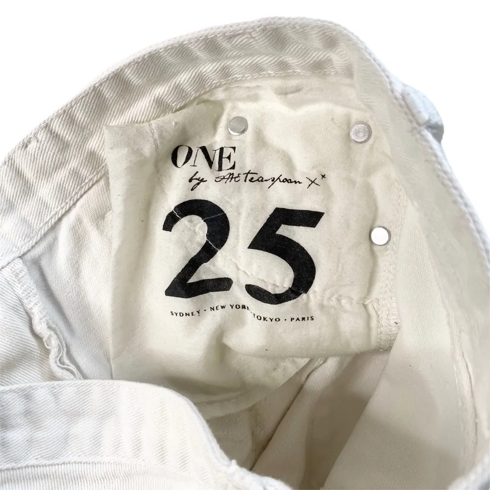 One Teaspoon ☻︎ Trashed Freebirds Ripped Destroyed Ankle Zipper Jeans ☻︎ White - Image 8