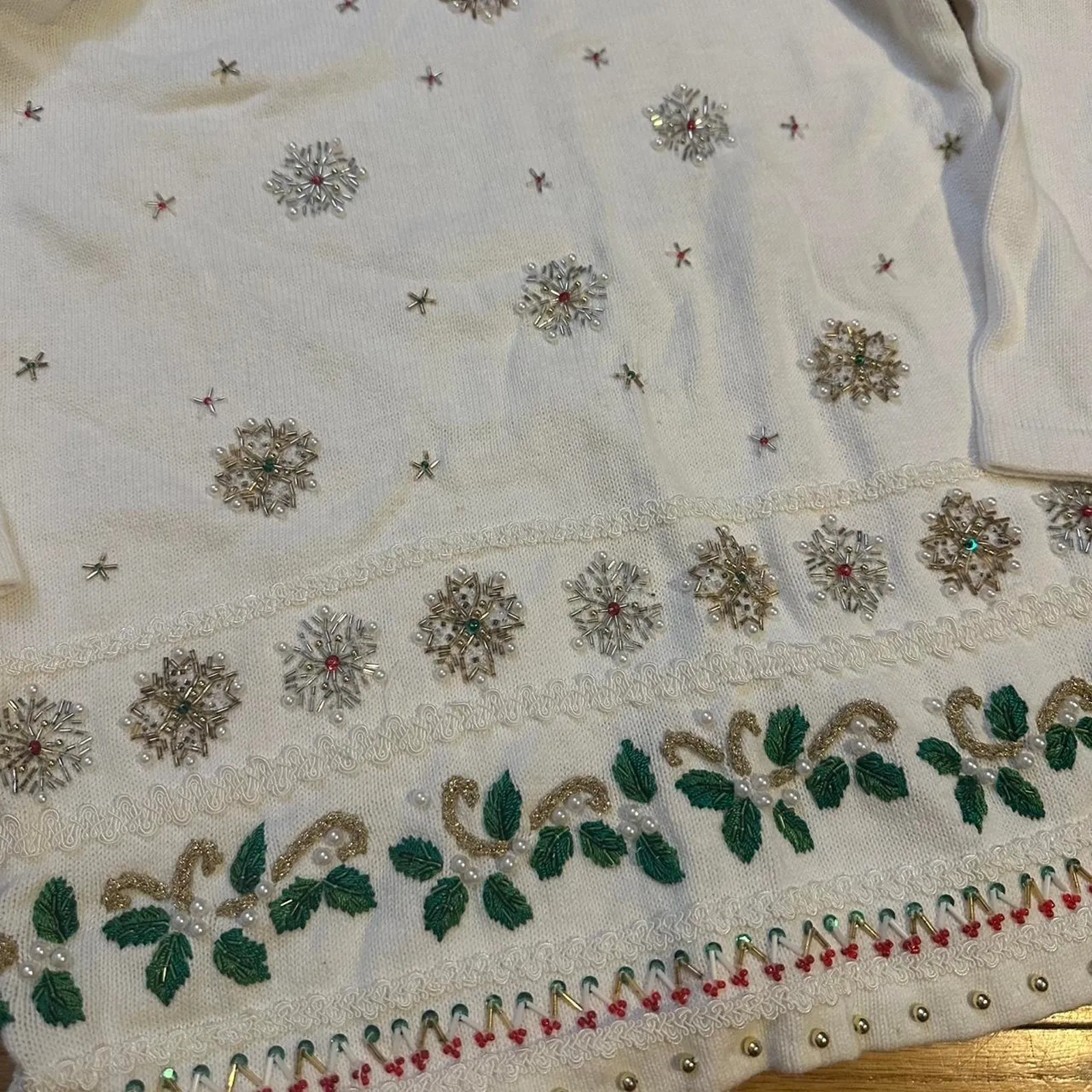 Vintage christmas white turtleneck sweater - Image 3