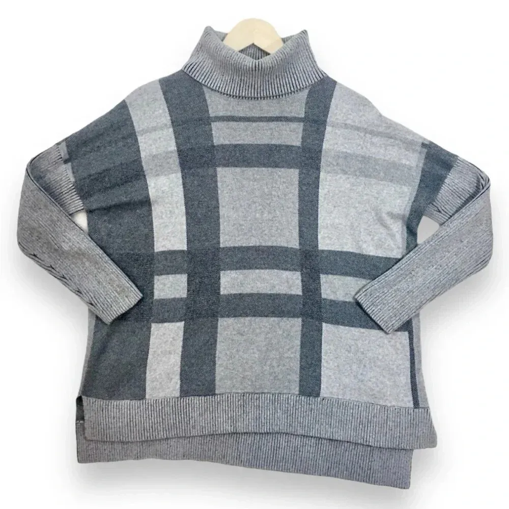 NWOT Minnie Rose Plaid Turtleneck Sweater - Image 2