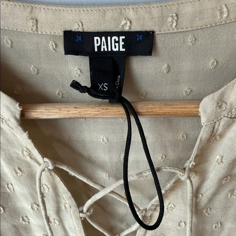 NWT PAIGE Blouse Peasant Top Shaylene Top Sand Dollar Tan - Image 5