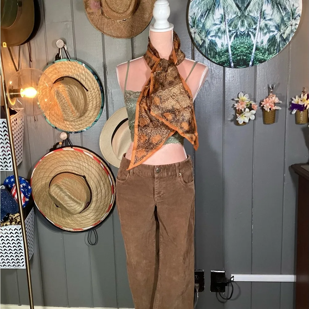 Vintage Orange & Brown Snakeprint Scarf - Image 5