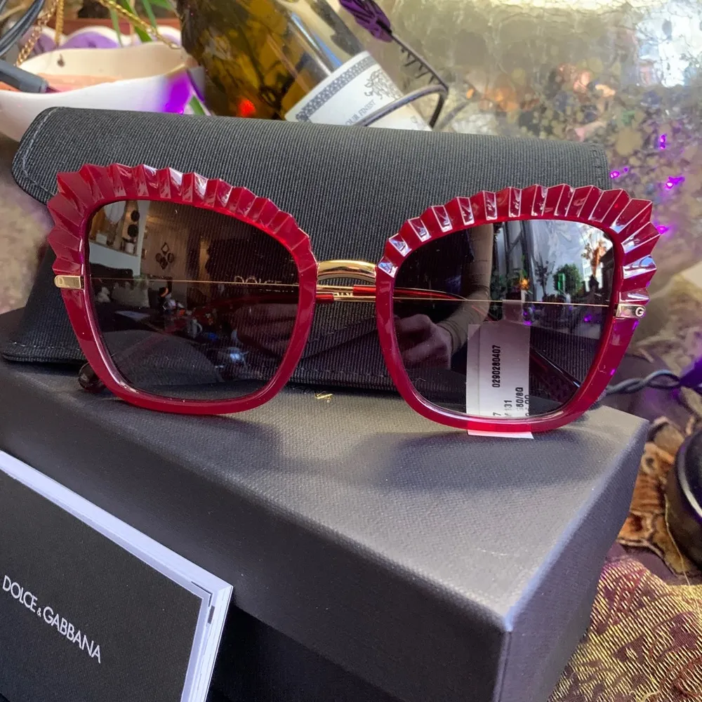 Authentic DOLCE & GABBANA 60mm butterfly acetate/metal Sunglasses - Image 2