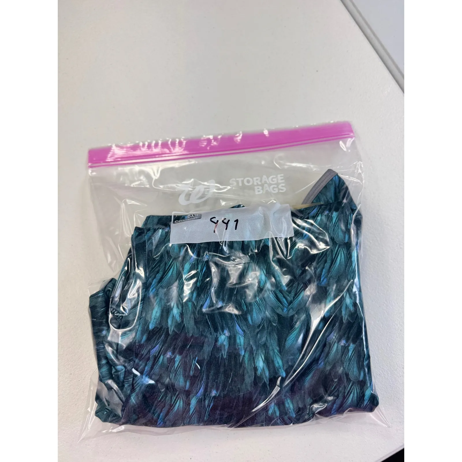 Shape Activewear Half Zip Pullover Athletic Top Long Sleeve Blue Feather s - Image 9