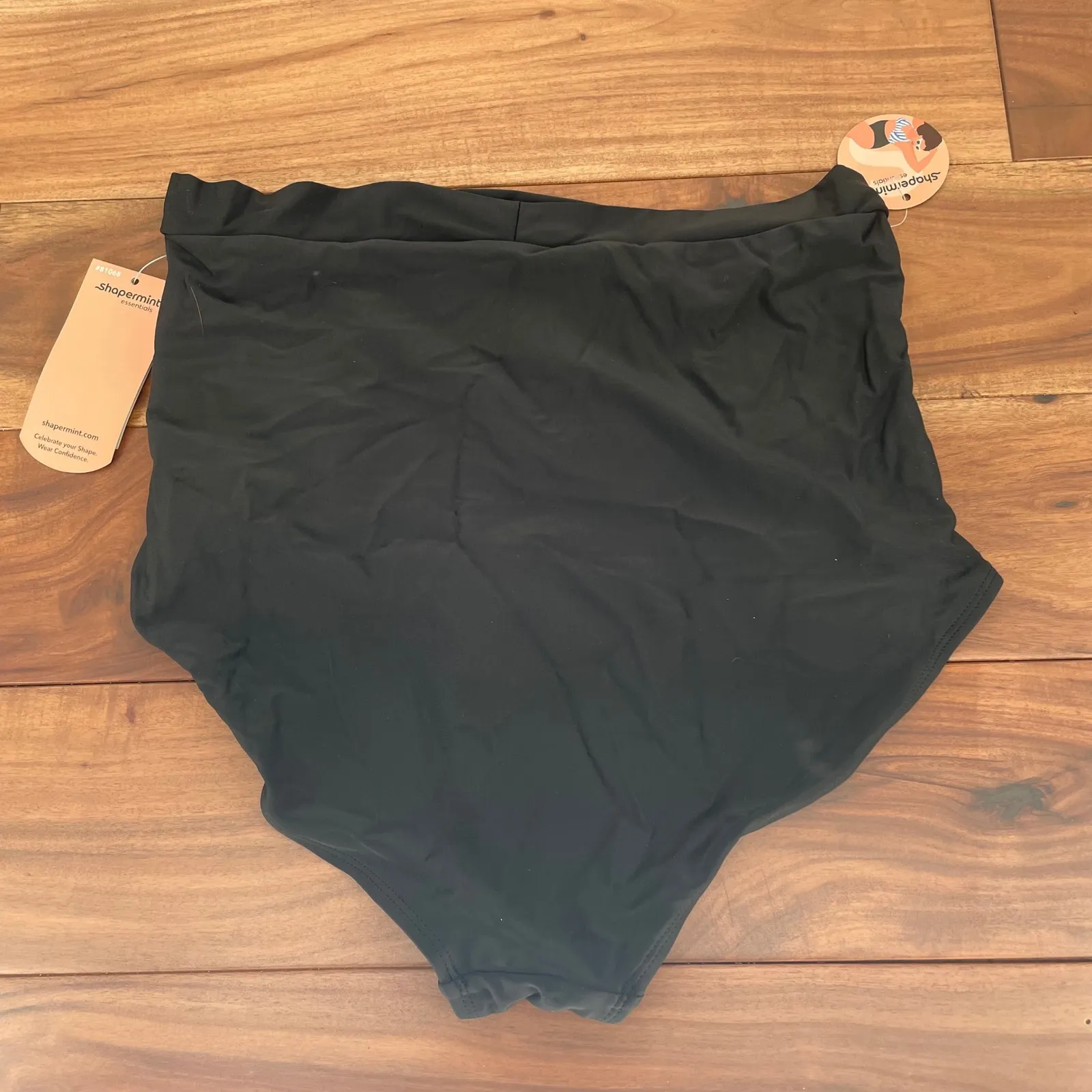 Shapermint Essentials High Waisted Control Bikini Bottom Black XL Ruching - Image 3