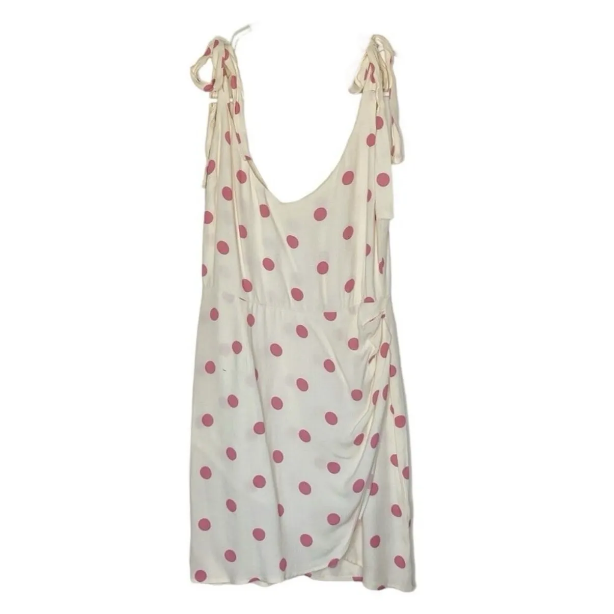 Reformation White Pink Polka Dot Yves Dress Andie Sleeveless Mini Size 8 - Image 4
