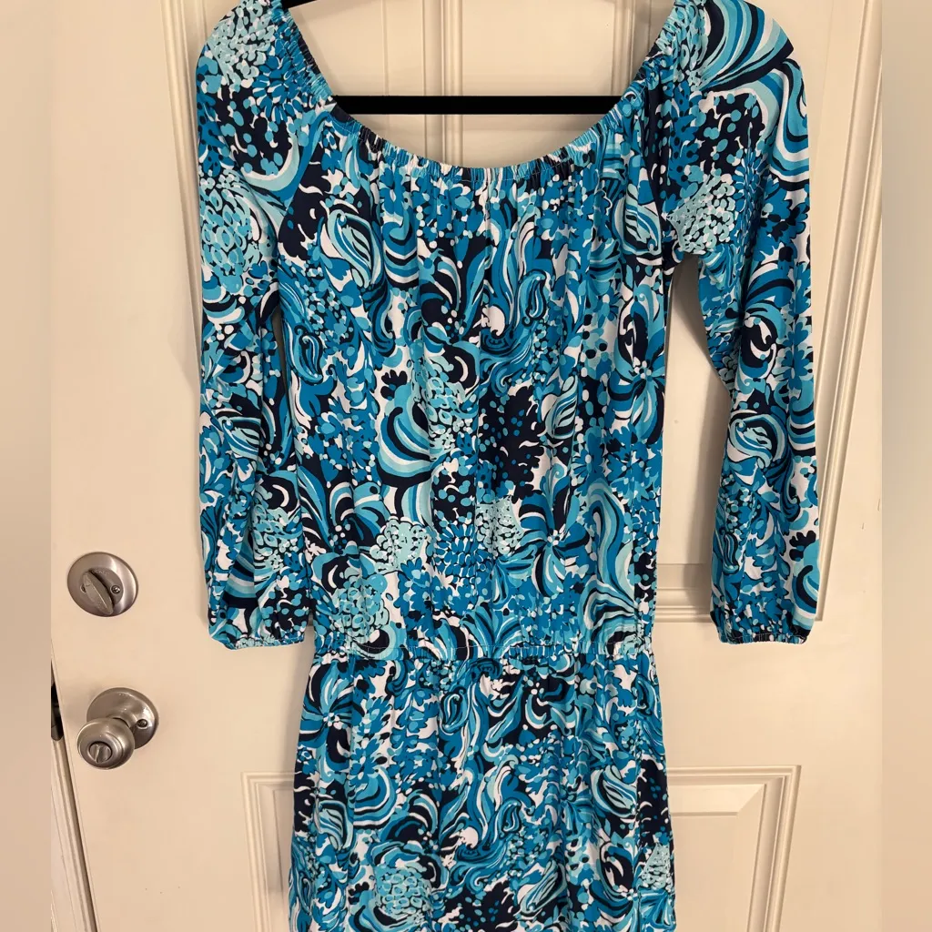 Lilly Pulitzer Lana Skort Romper in Mermazing Blue Print Size XS - Image 6