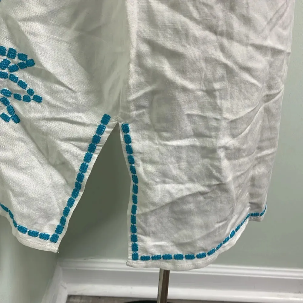 NWT! Grace Elements Women's Embroidered Top XL White and Blue - Image 7