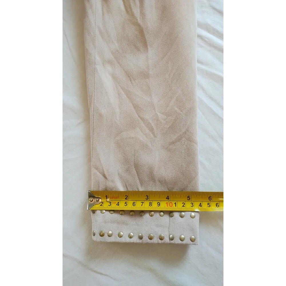 DressBarn Faux Suede Beige Jacket Open Front Sz. L Career Office Soft - Image 12