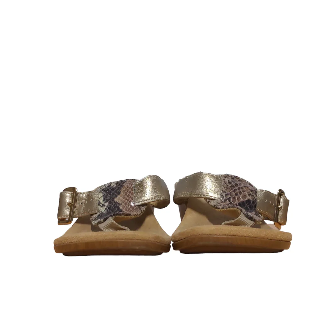 Vionic Alanis Womens Toe Post Wedge Sandal Thong Orthaheel Snakeskin 5 - Image 3