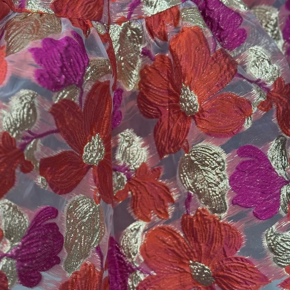 Violet Weekend Floral Jacquard Fit and Flare Dress Size 7/8. C8 Orange - Image 7